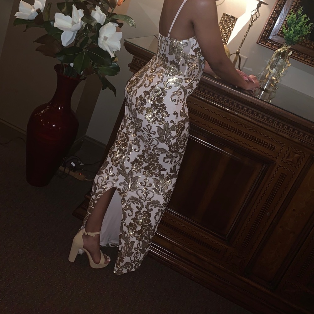 Gold Sequin Prom Dress